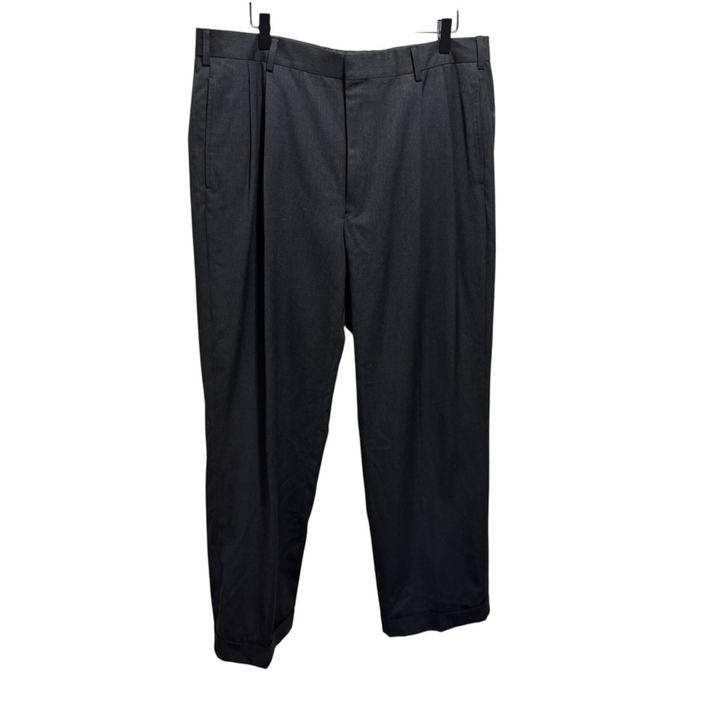 Ralph Lauren Purple Label Wool Charcoal Grey Black Trouser Pants Size 36